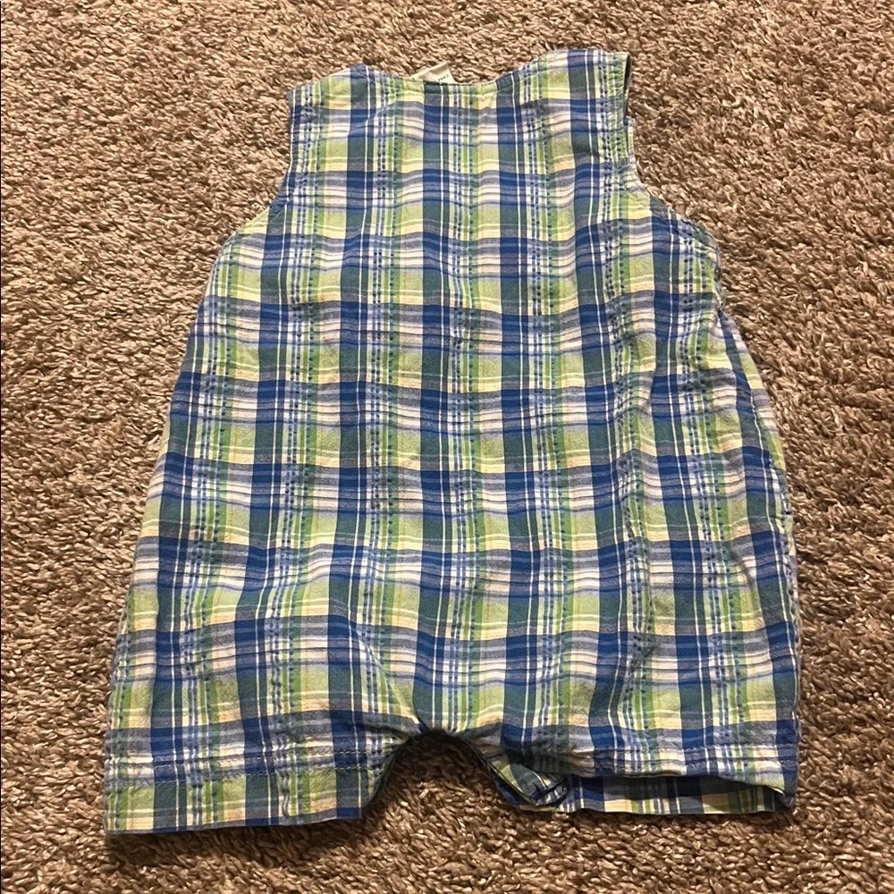 OshKosh B'gosh Vintage Blue and Green Baby Romper‎ 0-3M